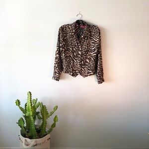 VINTAGE Animal Print Button Down Top